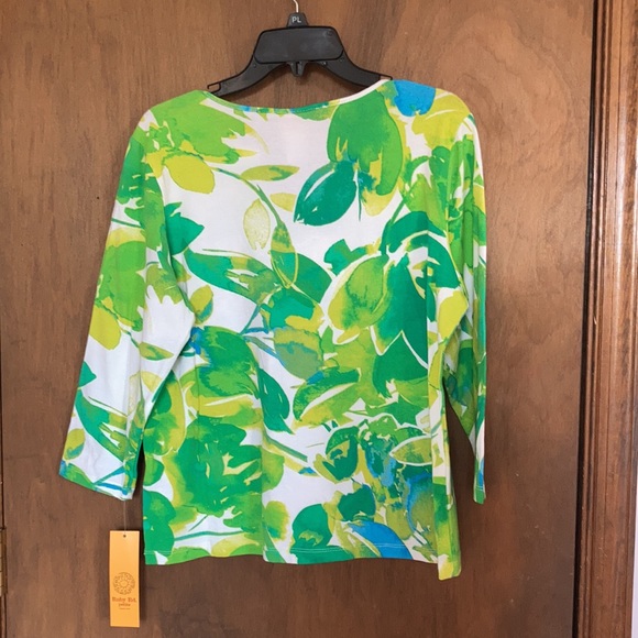 3/$45 Ruby Rd top abstract painterly floral print top w stretch casual office LP - Picture 9 of 17